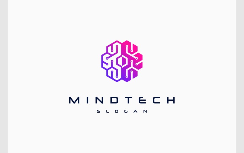 Brain Mind Circuit Technology Logo Logo Template