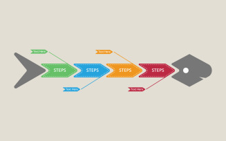 Fishbone infographic and diagram design vector for promotion