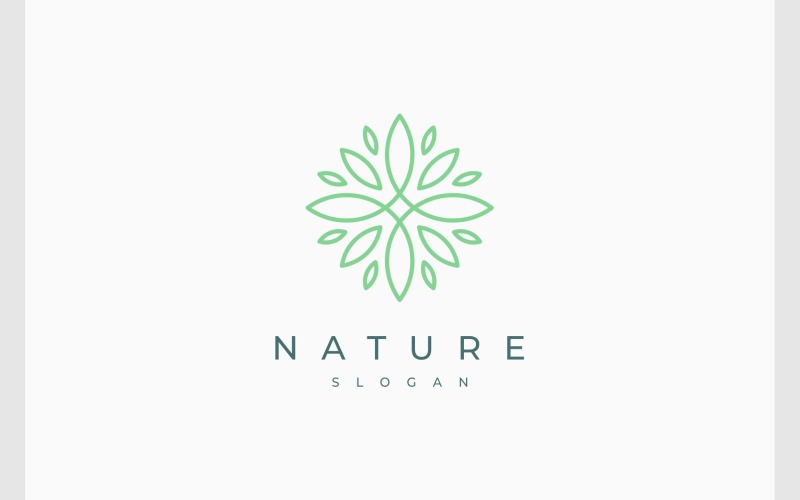 Flower Leaf Green Nature Logo Logo Template