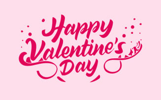 Happy Valentines day illustrations and typography elements - Free