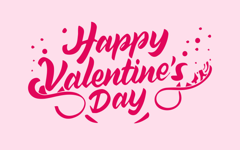 Happy Valentines day illustrations and typography elements - Free Vector Graphic