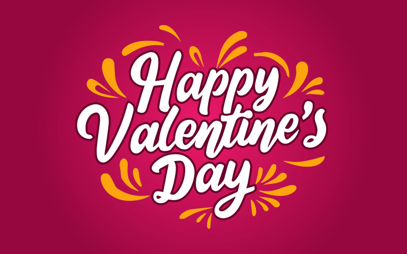 happy valentines day lettering calligraphy - Free Vector Graphic