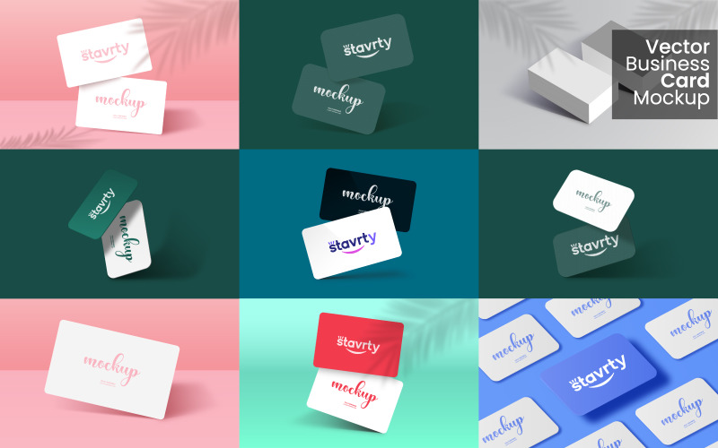9+ Branding Vector Business card mockup Bundles Product Mockup