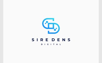 Letter DS SD Digital Tech Logo