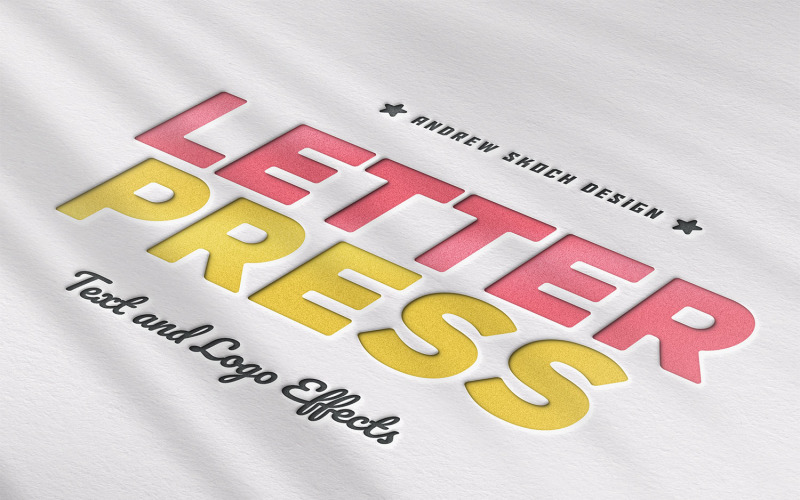 Letter Press Text & Logo Effect Illustration