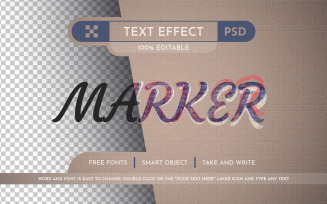 Marker Editable Text Effect, Font Style