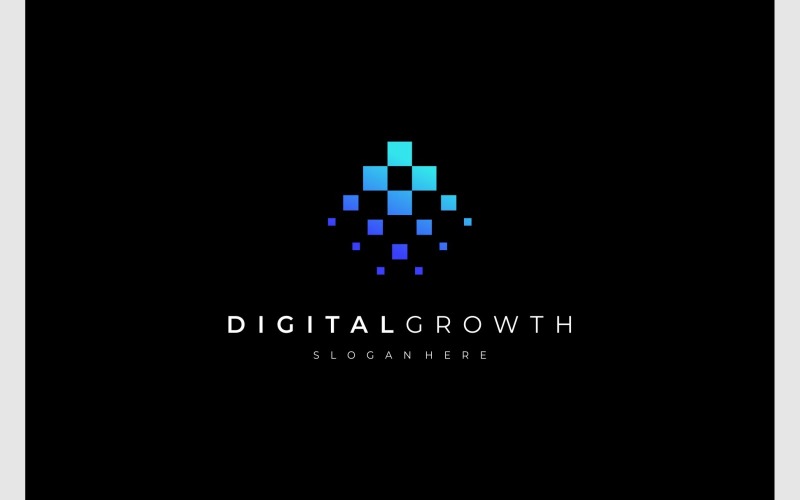 Tech Digital Growth Up Innovation Logo Logo Template