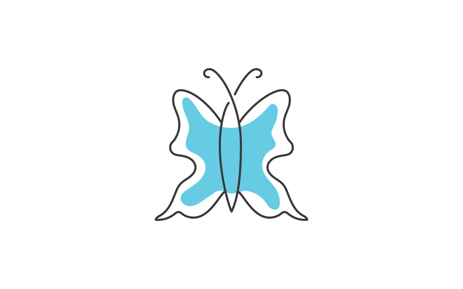 Beauty Butterfly line illustration template vector design Logo Template