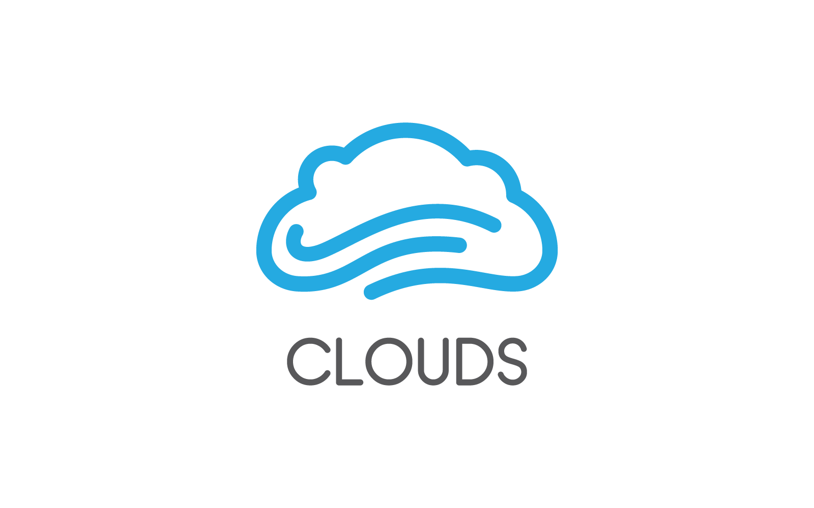 Cloud-Logo-Symbol, Vektorgrafik, flaches Design