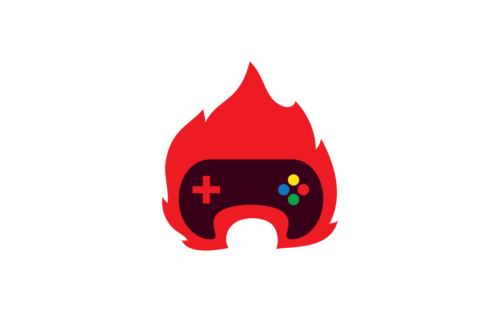 fire burn Joystick game illustration icon vector template Logo Template