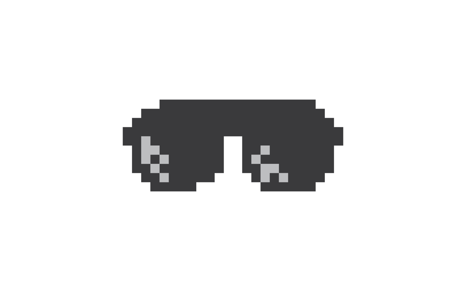 funky glasses pixel style icon vector flat design