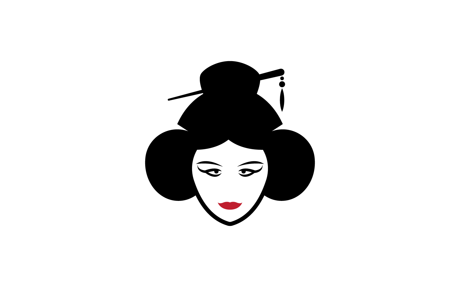 Geisha face kimono traditional style logo vector template