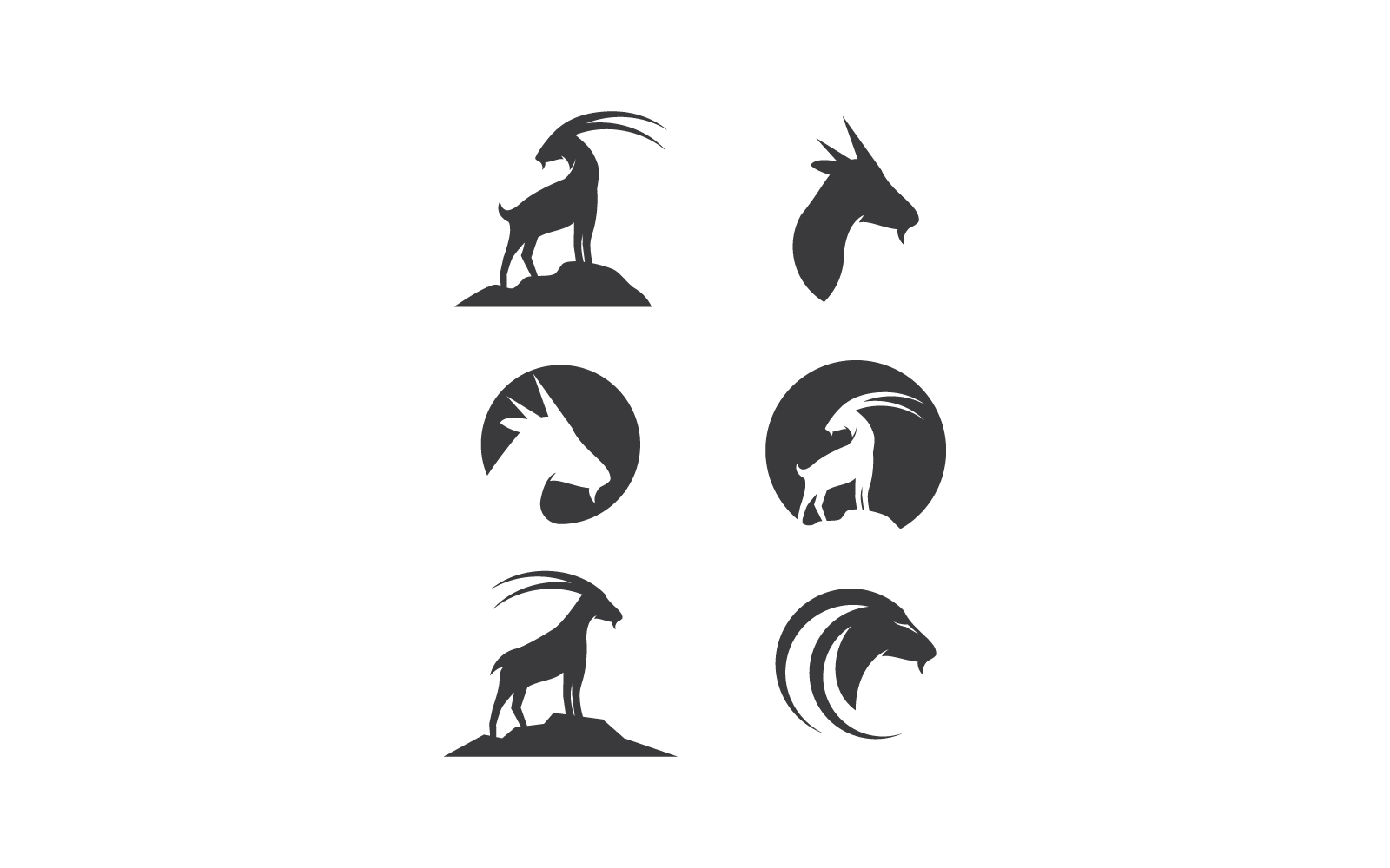 Goat and sheep illustration template design vector Logo Template