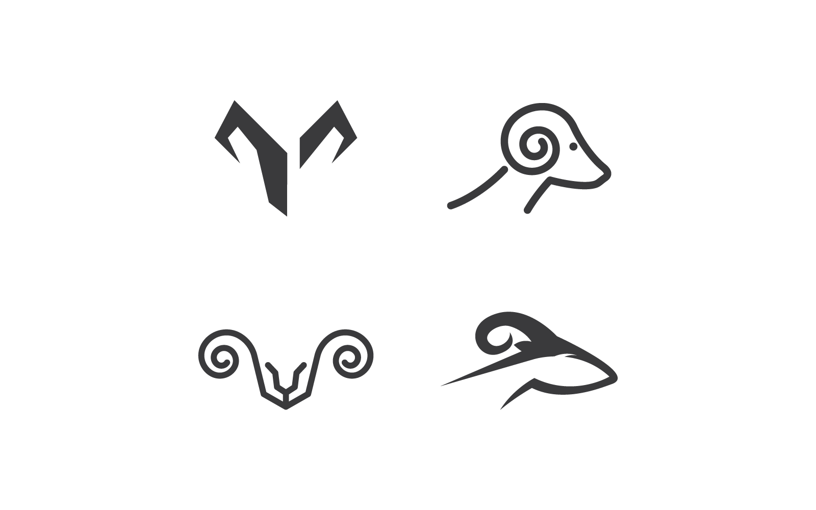 Ilustración de vector de plantilla de logotipo de cabra y oveja