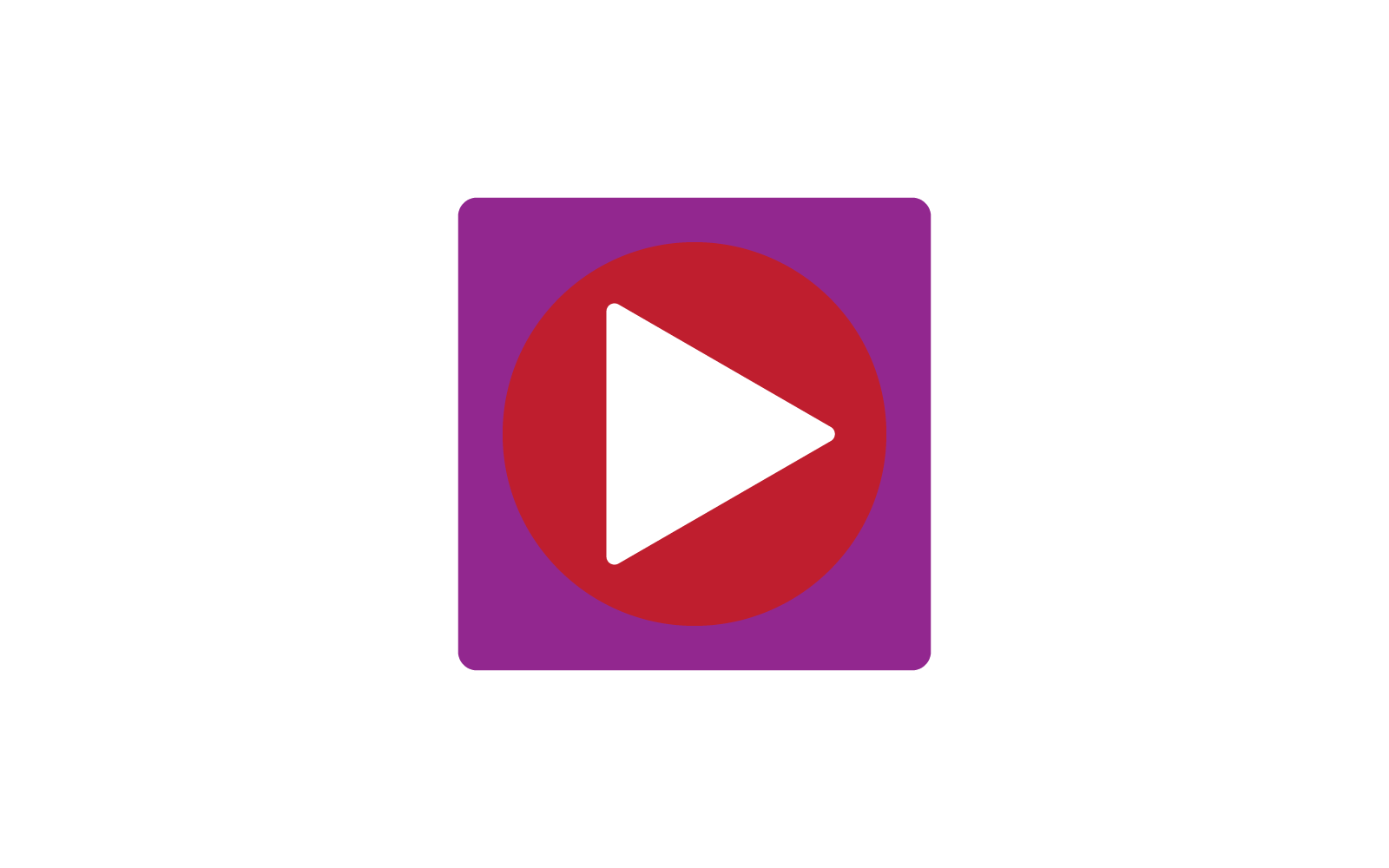 Play button media logo vector flat design