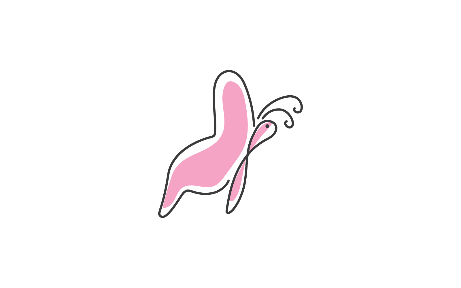 Schönheits-Schmetterlingslinie Illustrationslogo-Vektordesign