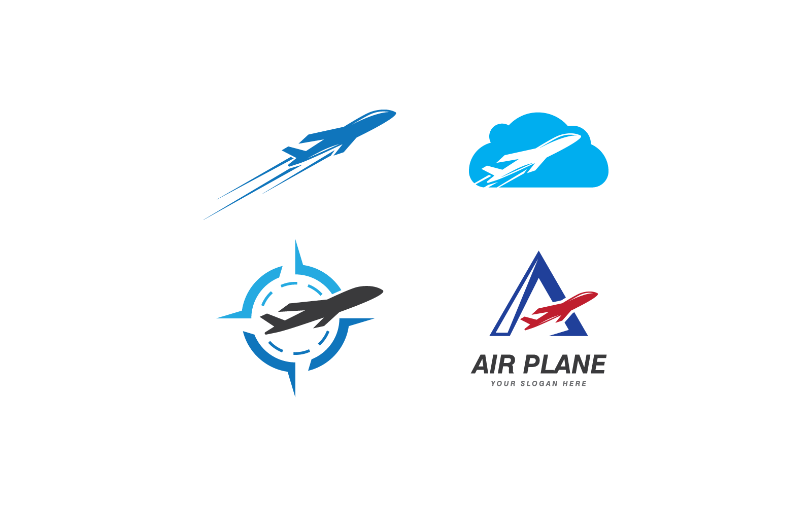Vliegtuig logo vector sjabloon illustratie