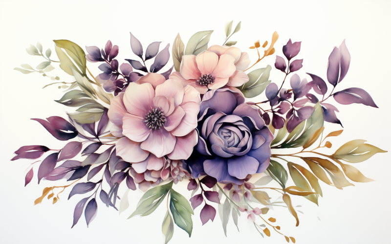 Watercolor Flowers Bouquets, illustration background 401 Illustration