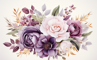 Watercolor Flowers Bouquets, illustration background 402