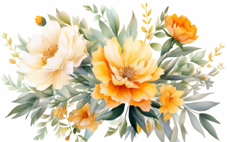 Watercolor Flowers Bouquets, illustration background 419