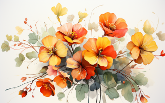 Watercolor Flowers Bouquets, illustration background 430