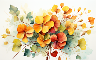 Watercolor Flowers Bouquets, illustration background 434