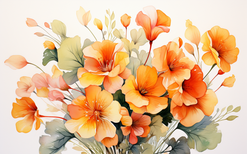 Watercolor Flowers Bouquets, illustration background 435 Illustration