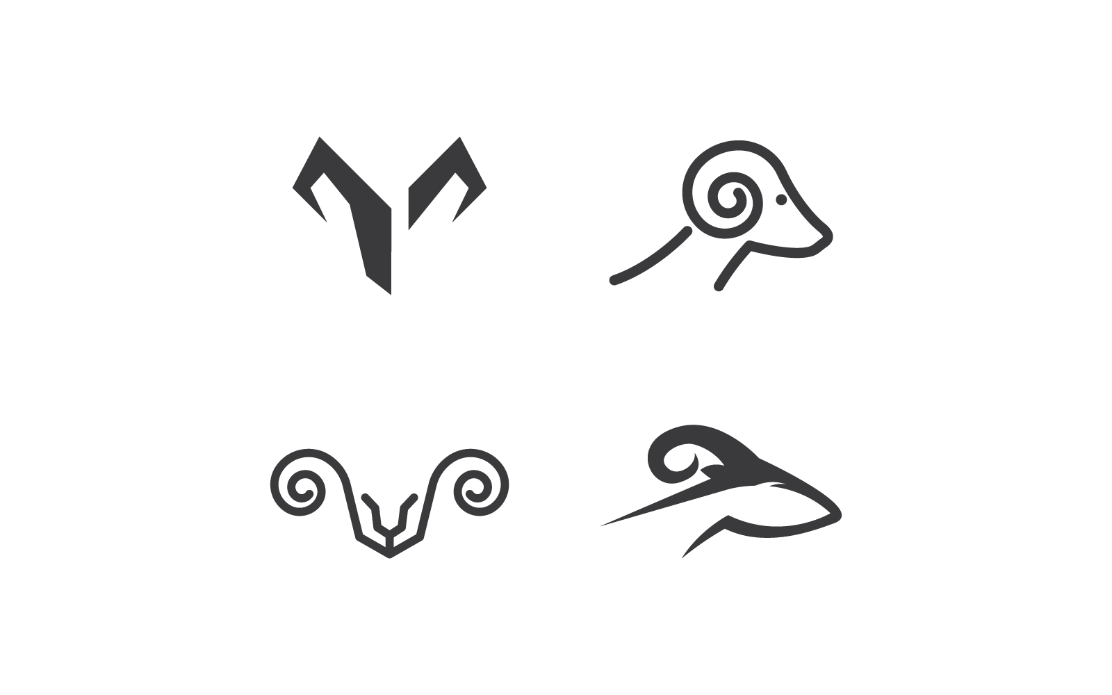 Ziegen- und Schaf-Logo-Vorlage, Vektorillustration