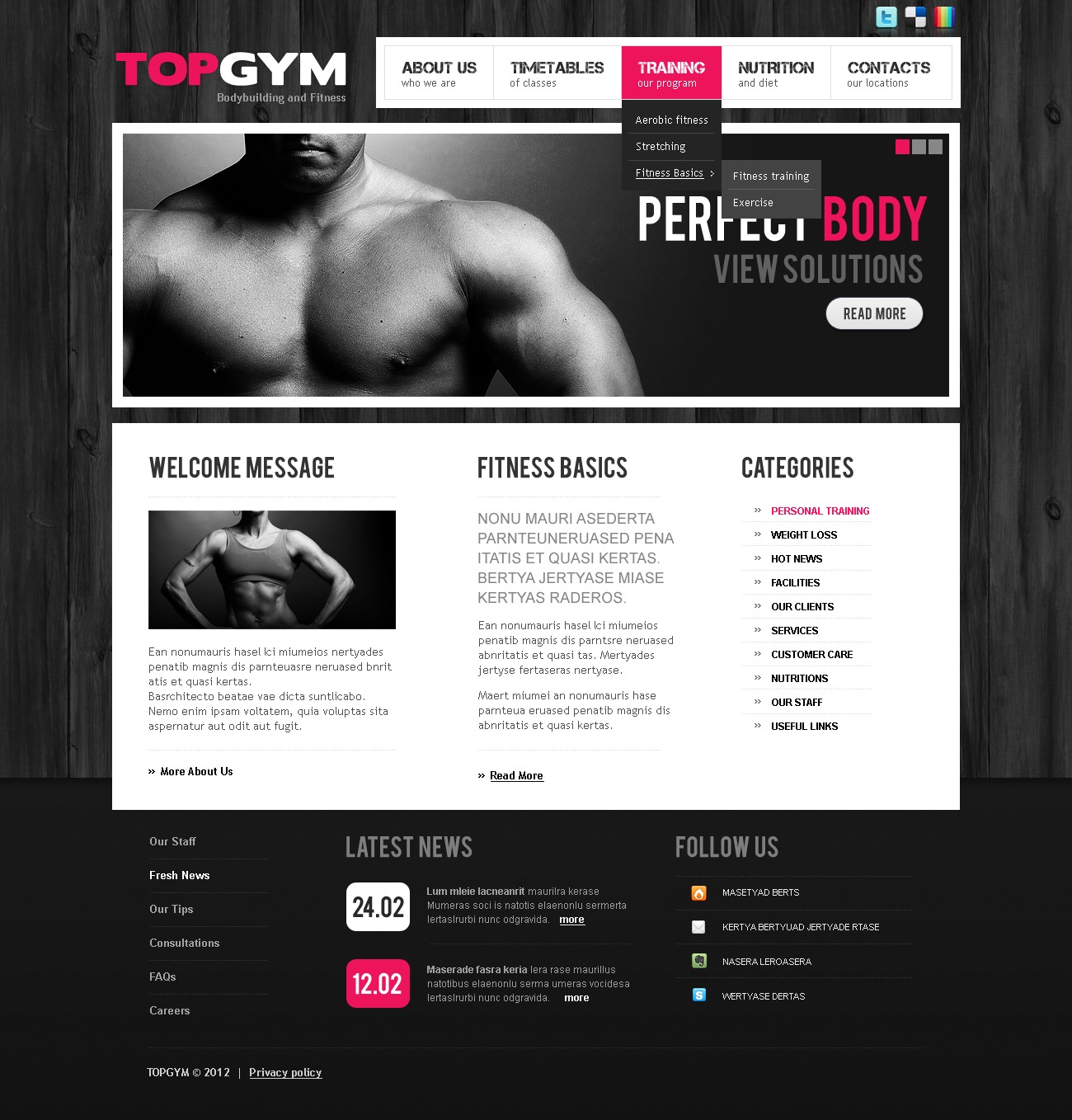 Bodybuilding Website Template 38506