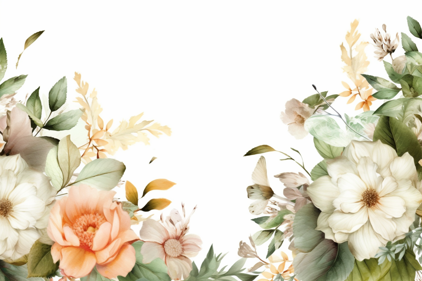 Watercolor Flowers Bouquets, illustration background 516
