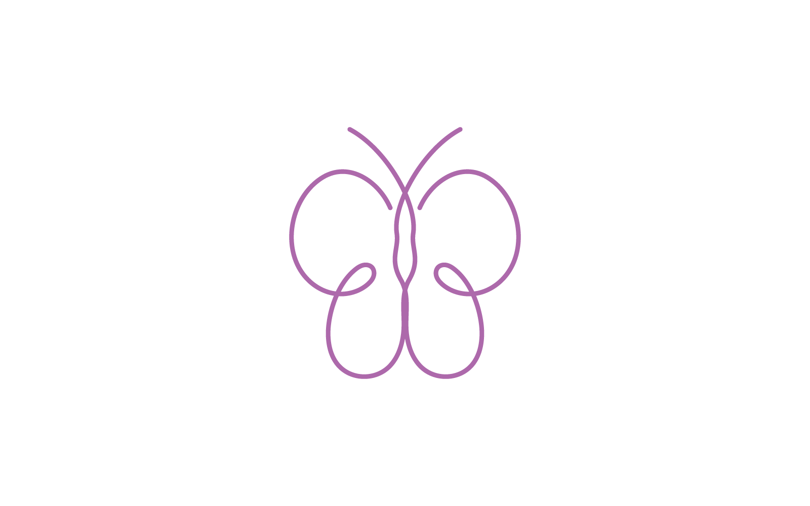 Beauté papillon ligne illustration logo vecteur design plat