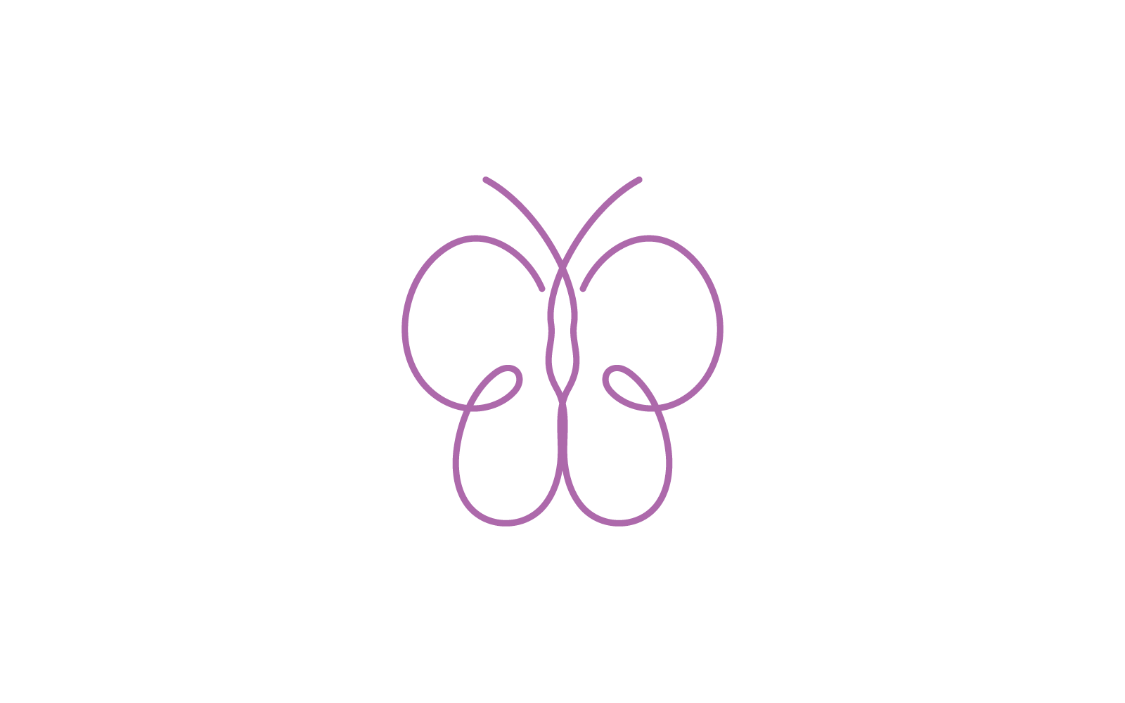 Bellezza farfalla illustrazione linea logo vettoriale design piatto