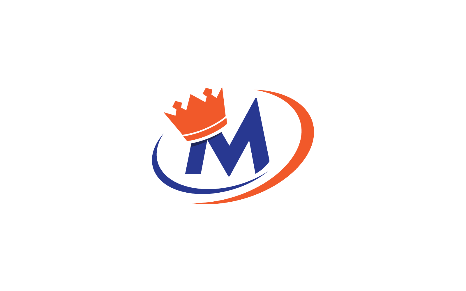 Couronne avec M lettre initiale illustration logo modèle conception ...