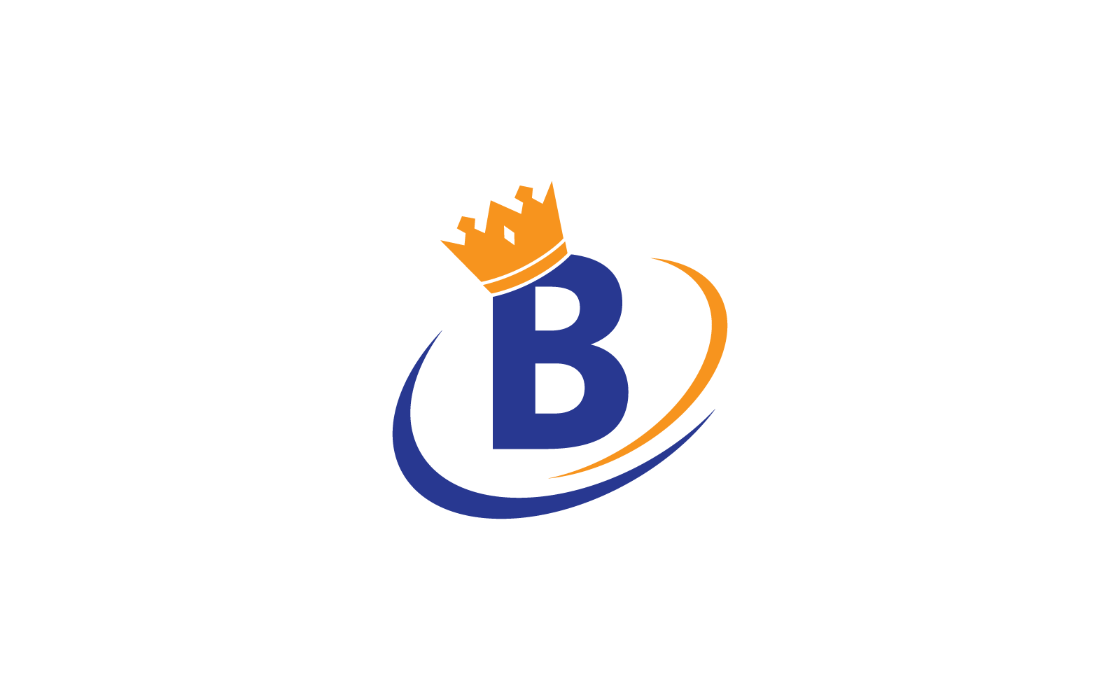Crown with B initial letter illustration logo template vector design