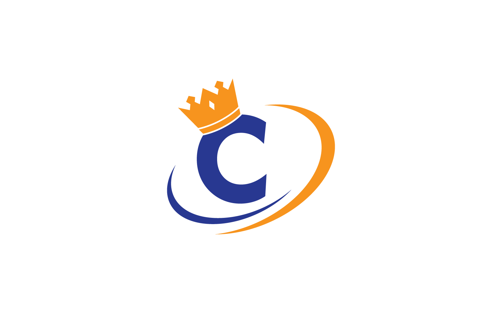 Crown with C initial letter illustration logo template vector design