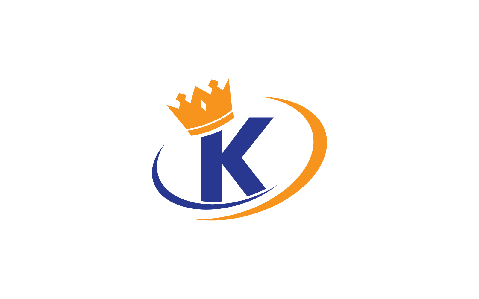 Crown with K initial letter illustration logo template vector design