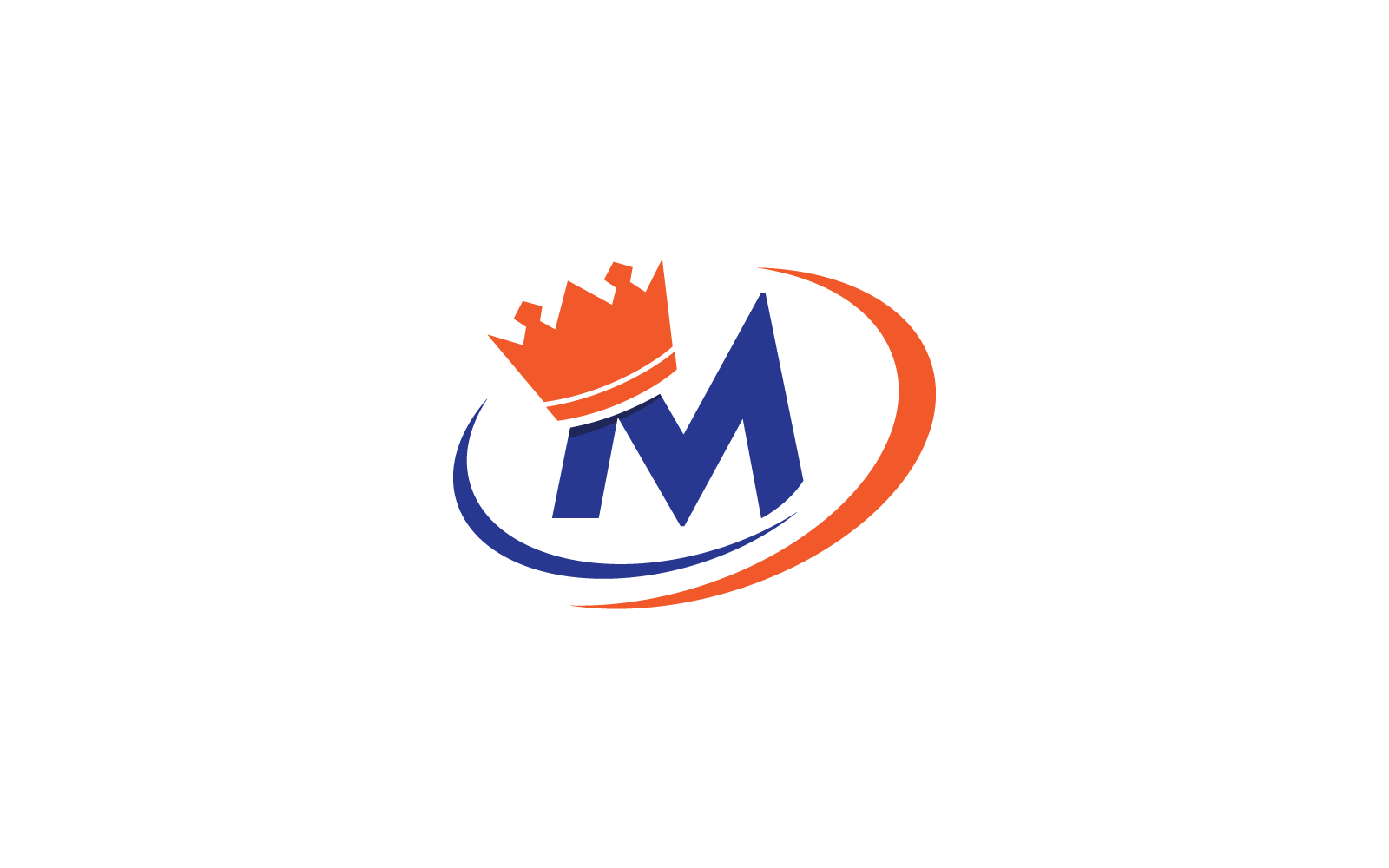 Crown with M initial letter illustration logo template vector design