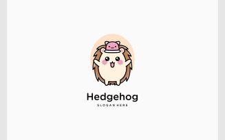 Cute Hedgehog Mascot Cartoon Logo