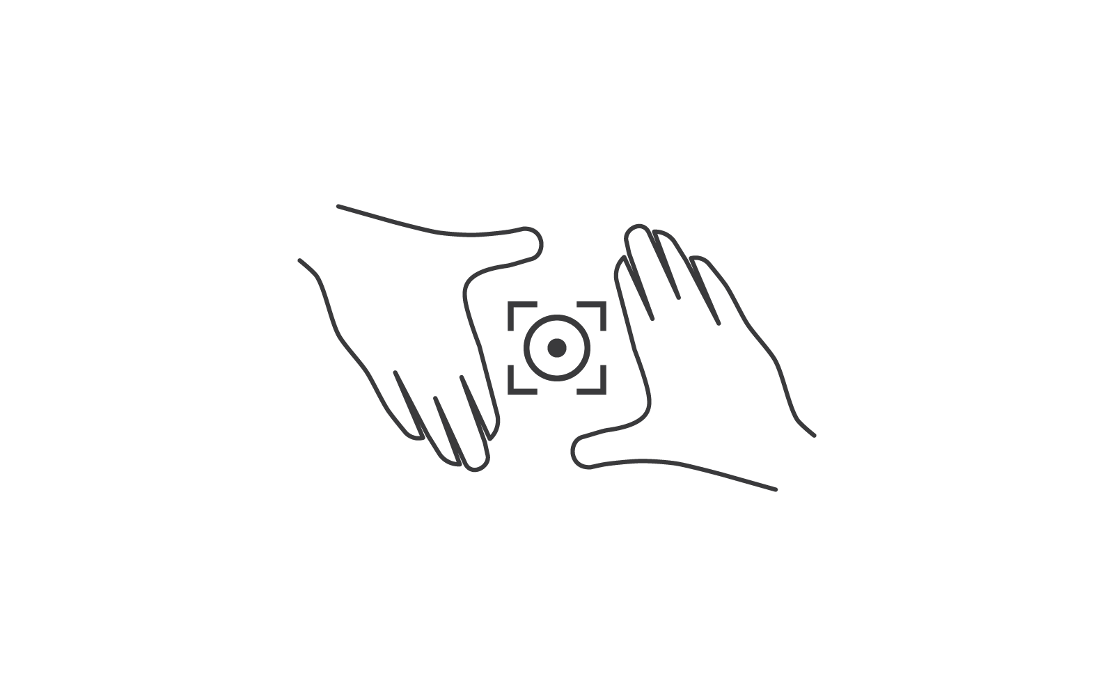Hand gesture photography logo design vector template Logo Template