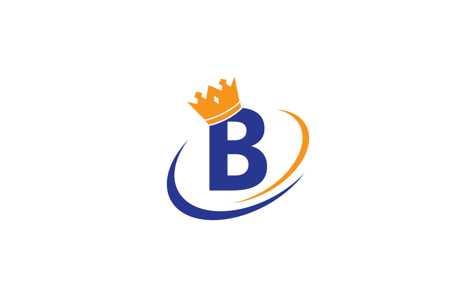 Корона с векторным дизайном логотипа иллюстрации начальной буквы B