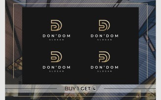 Letter D or DD Luxury Gold Monogram Logo