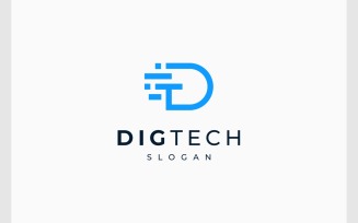 Letter DT TD Digital Technology Logo
