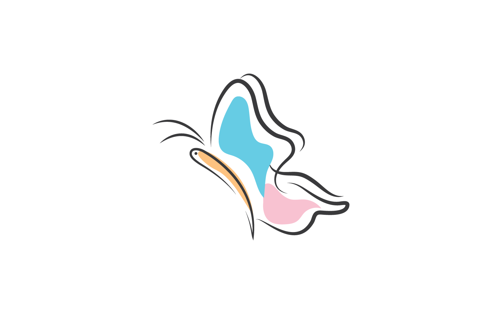Schoonheid vlinder lijn illustratie sjabloon vector
