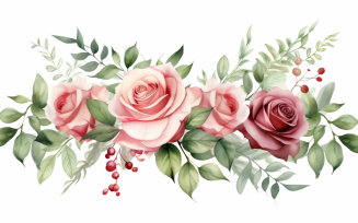 Watercolor Flowers Bouquets, illustration background 494