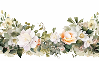 Watercolor Flowers Bouquets, illustration background 515