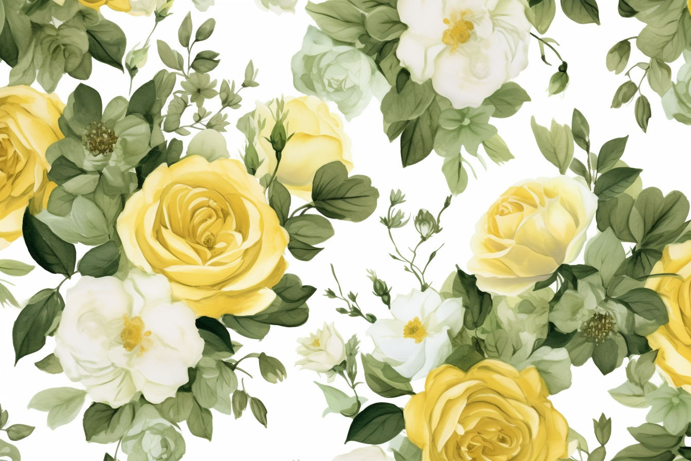 Watercolor Flowers Bouquets, illustration background 576