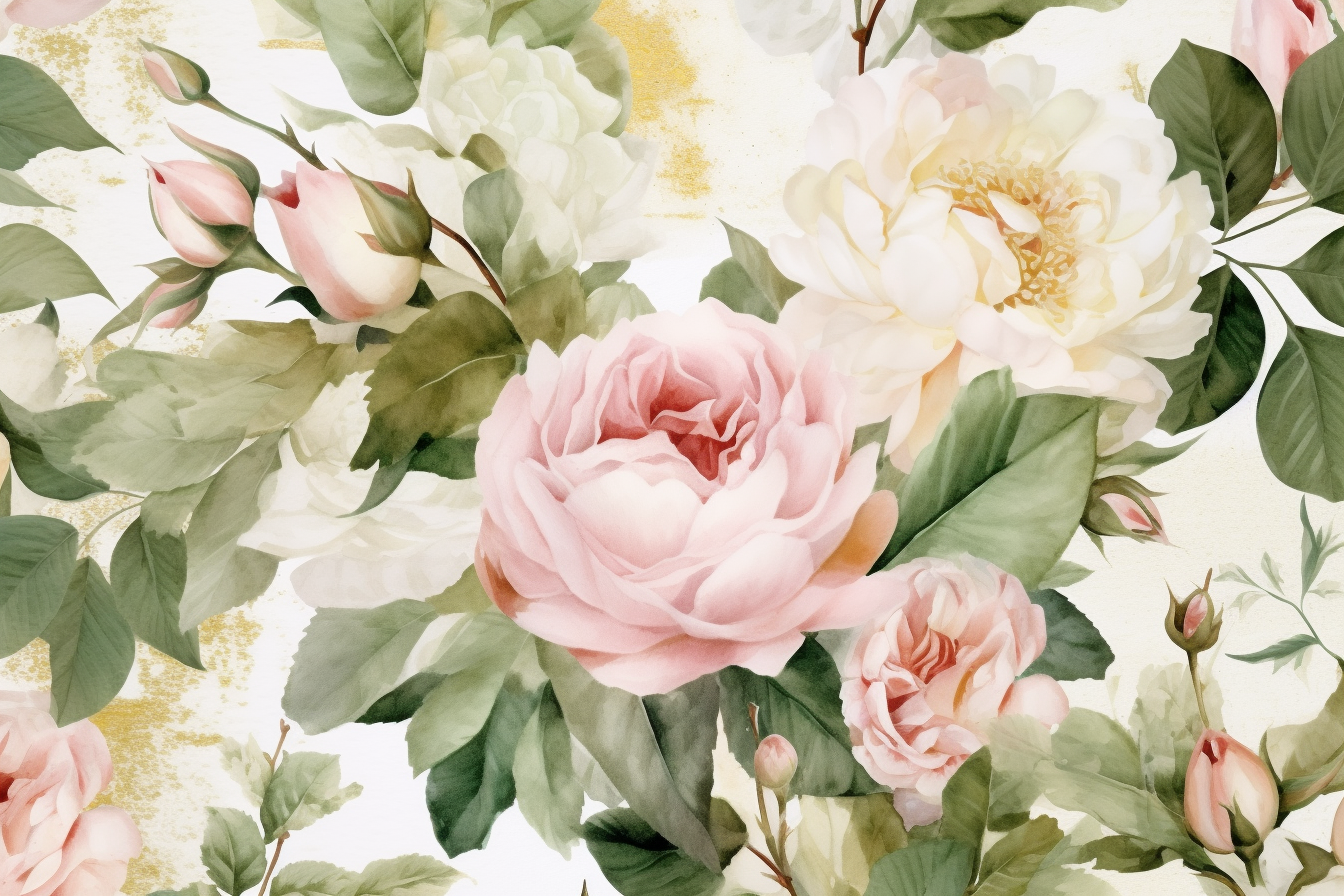 Watercolor Flowers Bouquets, illustration background 586