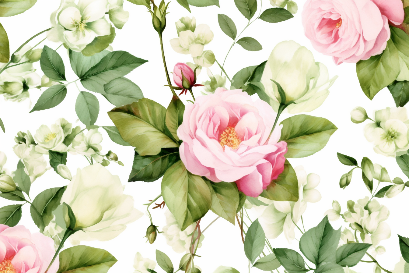 Watercolor Flowers Bouquets, illustration background 585