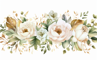 Watercolor Flowers Bouquets, illustration background 512
