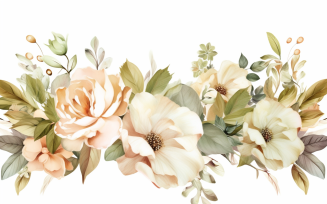Watercolor Flowers Bouquets, illustration background 517